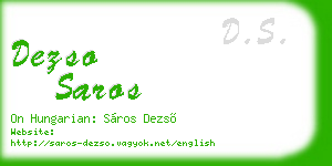 dezso saros business card